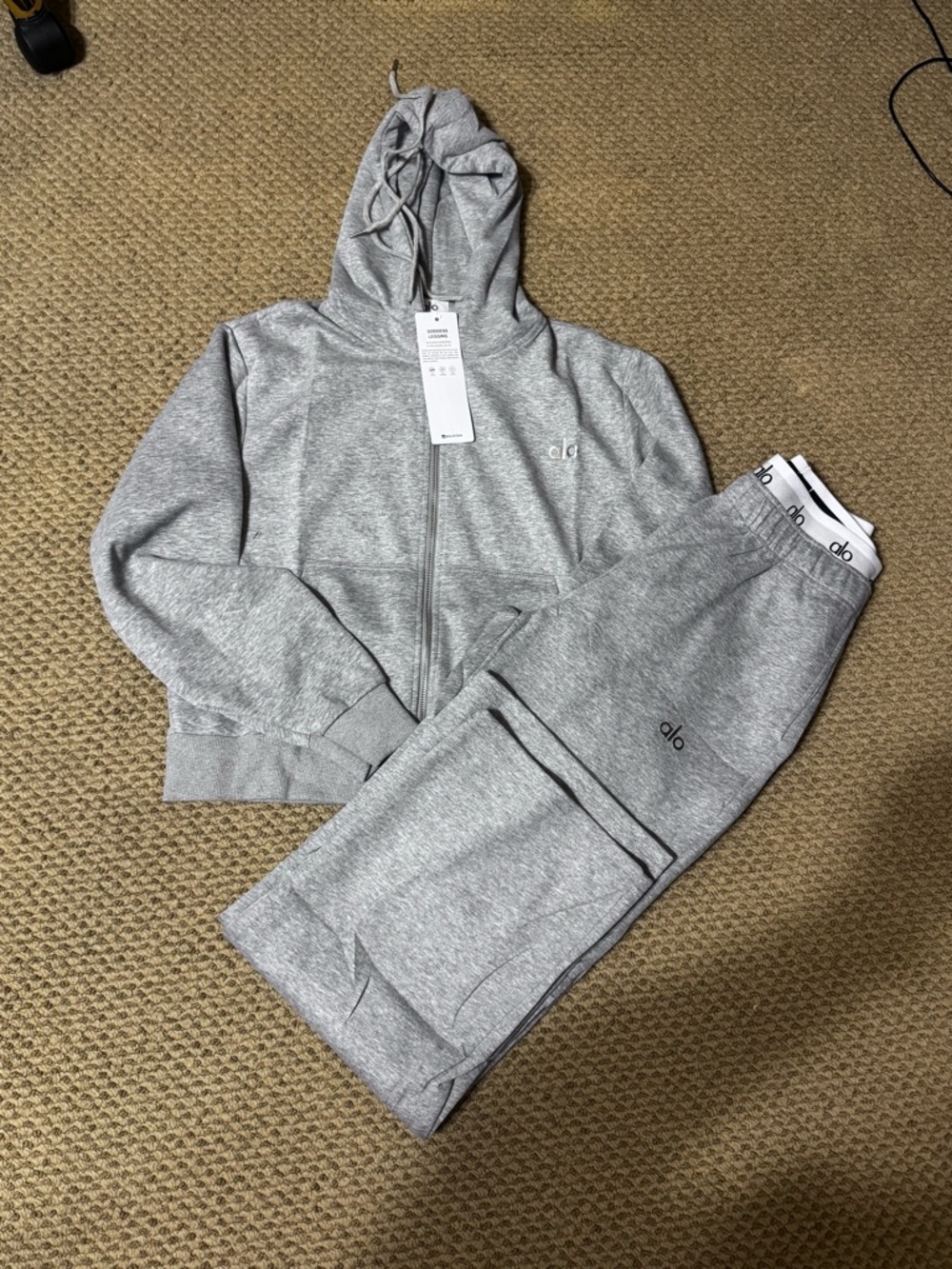 & Other Stories Gray Track Pants - Wide Leg Joggers - Picture 4 of 4